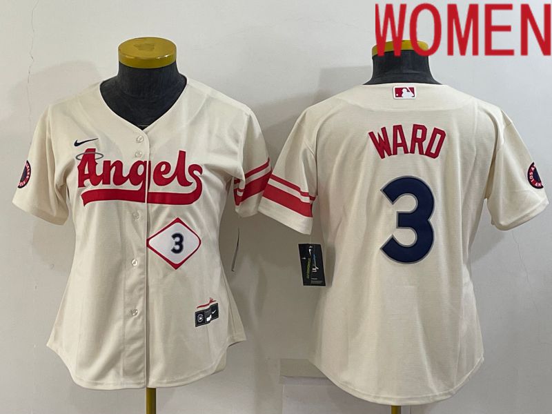 Women Los Angeles Angels #3 Ward Cream City Edition Nike 2022 MLB Jersey->nba hats->Sports Caps